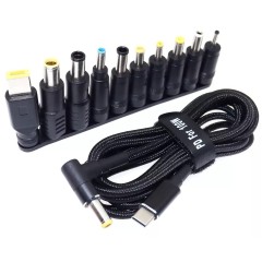 Кабель USB-C — DC для зарядки ноутбуків PD 100w з набором перехідників