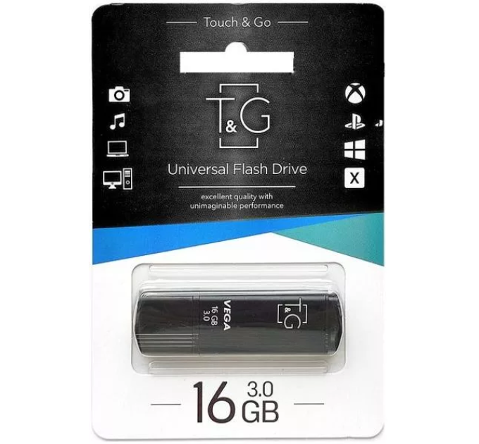 Флеш-накопитель T&G Vega 121 16GB USB 3.0 Black