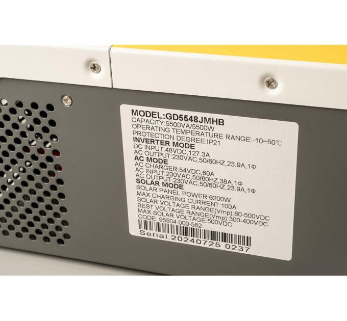 Гібридний інвертор GD5548JMH 5500W, 48В, струм заряду 100А