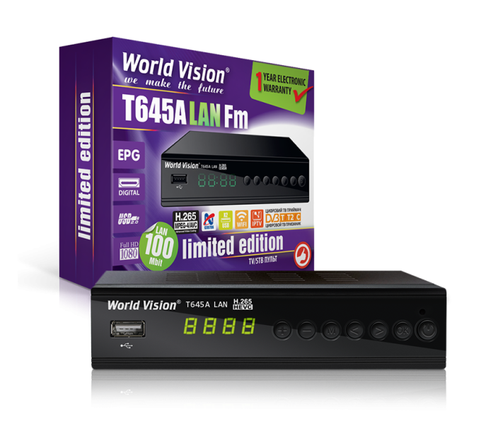 Цифровий ресивер World Vision Т645A LAN FM Цифровий ресивер World Vision Т645A LAN FM