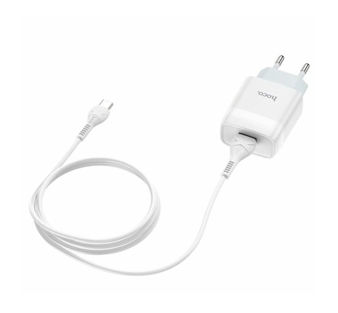 Зарядний пристрій Hoco C72A + кабель Type-C, 5V, 2.1A White