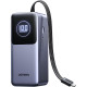 Power Bank Ugreen 20000mAh 130W PD/QC, USB-A, USB-С In/Out with built-in USB-C cable (PB723) Gray