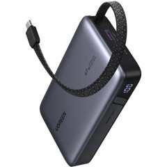 Power Bank Ugreen 20000mAh PB550 67W USB-A, USB-C In/Out, with built-in USB-C cable Grey
