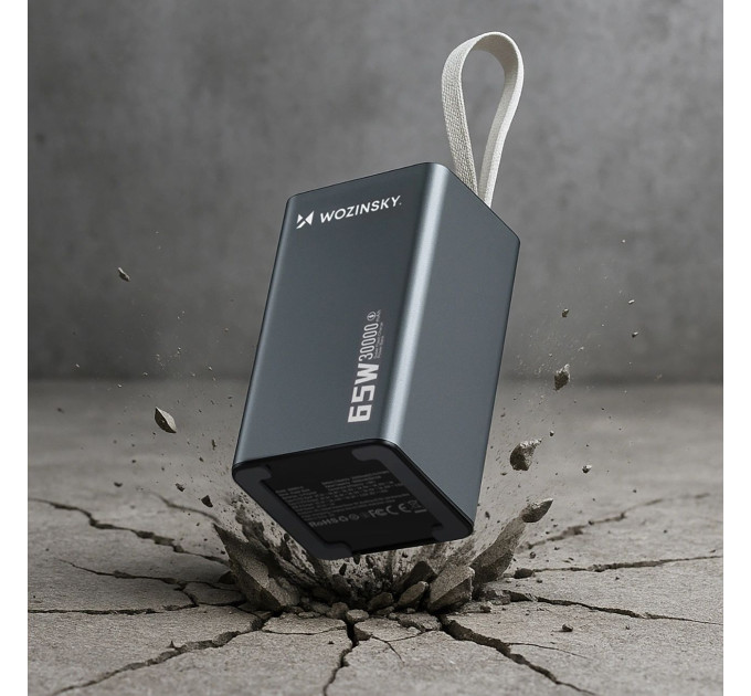Power Bank Wozinsky 30000mAh K65+ 65W PD,QC USB-A,2xUSB-C Gray