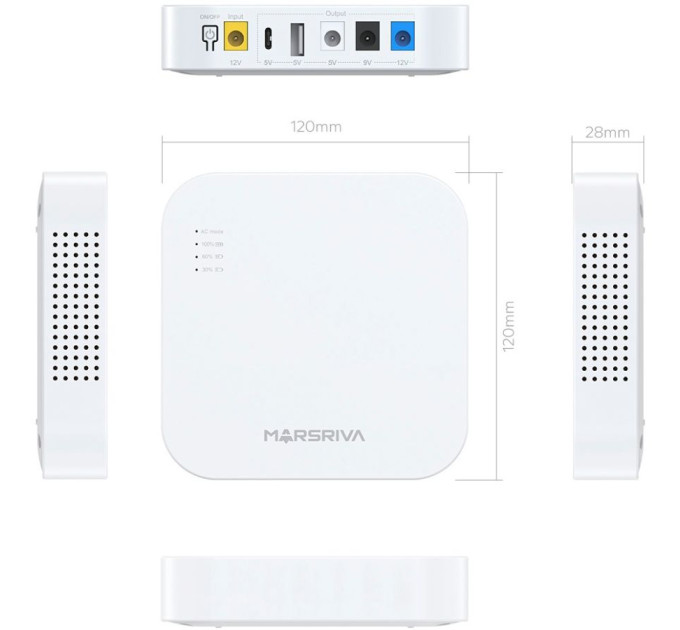 ДБЖ Marsriva KP4 Max 18W 20000mAh (74Wh) 5V/9V/12V