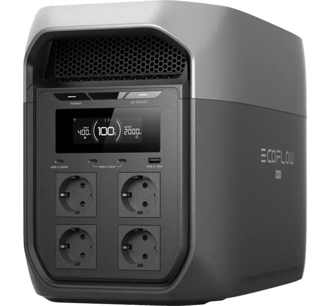 Зарядна станція EcoFlow DELTA 3 Max (EFD3M-G-EU-CBOX) з LiFePO4-батареєю (2400W/2048Wh)
