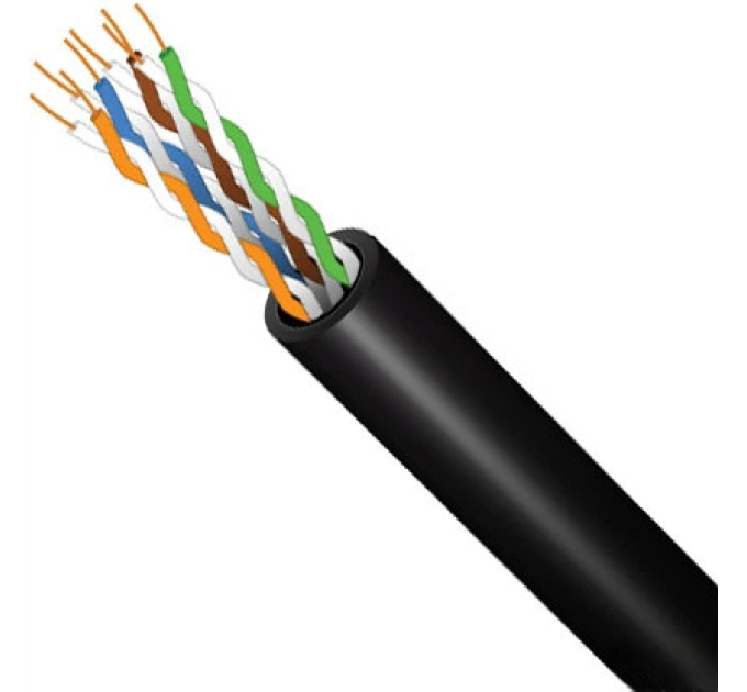 Кабель FinMark UTP Cat5e 4P 24AWG PE Black зовнішній (1м)
