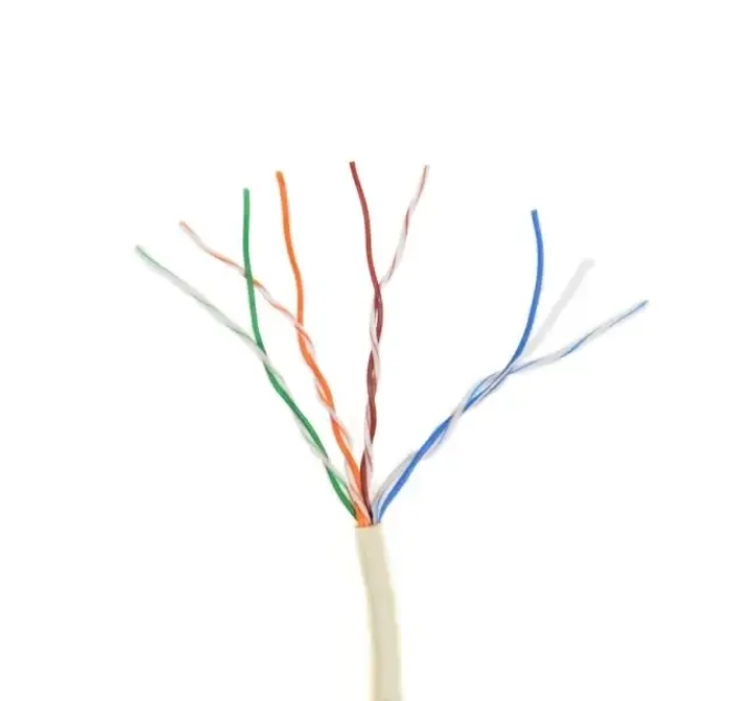 Кабель вита пара UTP CAT5e 4P 0,5 мм CCA PVC White, внутрішній, Solid, біметал (1м)