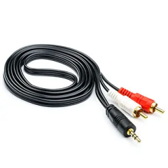Кабель аудіо Jack 3.5 mm - 2 RCA (1м) Кабель аудіо Jack 3.5 mm - 2 RCA (1м)