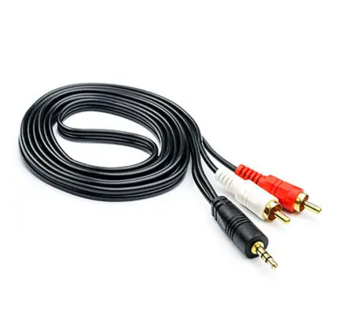 Кабель аудіо Jack 3.5 mm - 2 RCA (1м) Кабель аудіо Jack 3.5 mm - 2 RCA (1м)