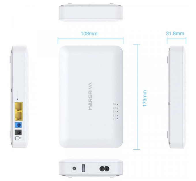 ДБЖ Marsriva DC UPS для роутерів KP6 18W 10000mAh