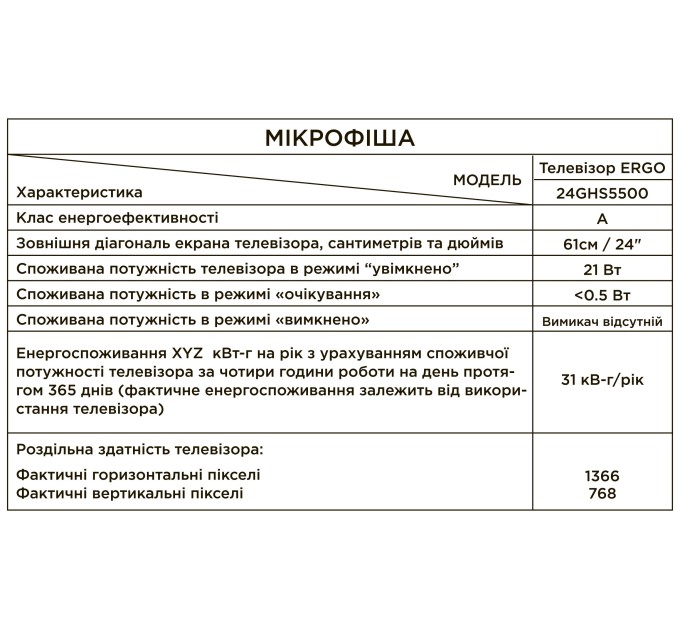 LED-телевізор ERGO 24GHS5500 (6815371)