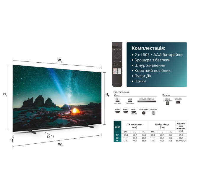 LED-телевізор Philips 50PUS7609/12  (7051814)
