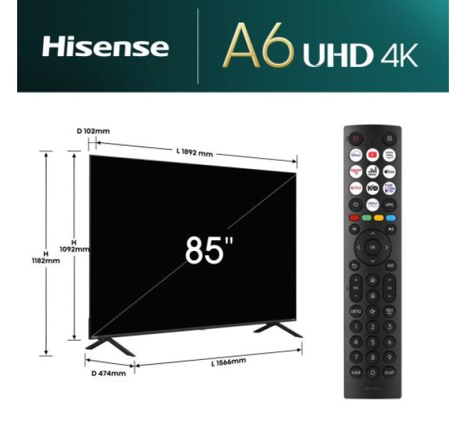 LED-телевізор Hisense 85A6N  (7096020) LED-телевізор Hisense 85A6N  (7096020)