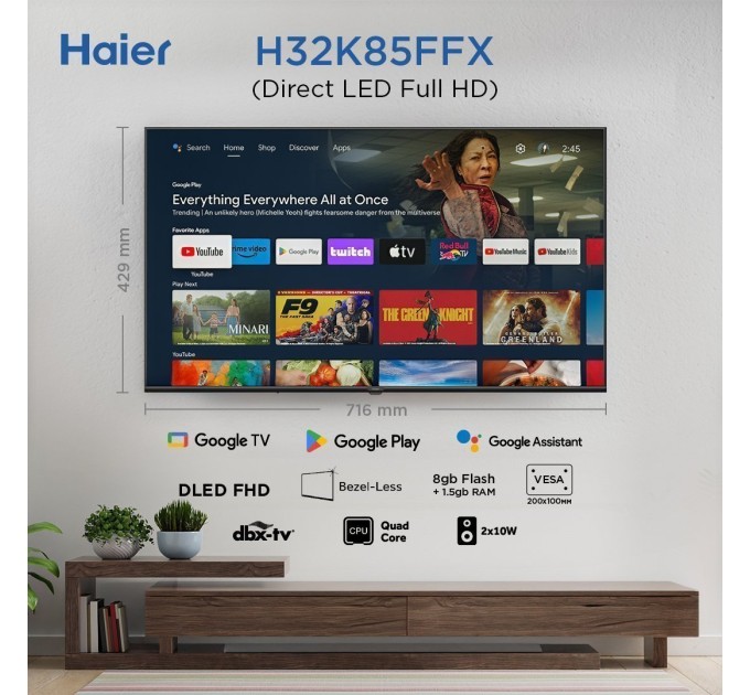 LED-телевізор Haier H32K85FFX  (7133337)