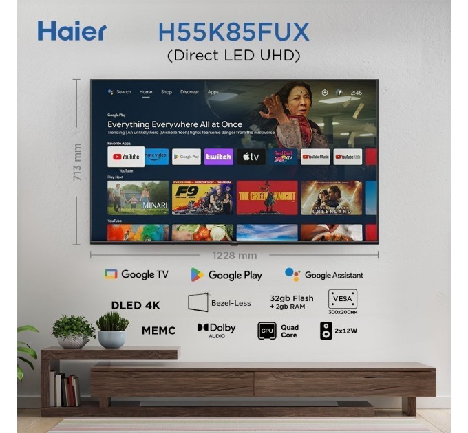 LED-телевізор Haier H55K85FUX  (7133341)