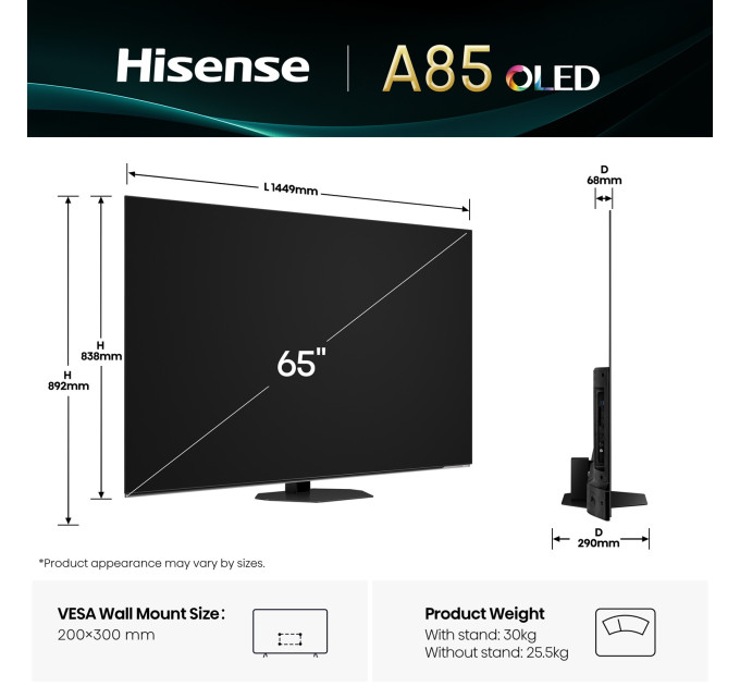 LED-телевізор Hisense 65A85Q (7134192)