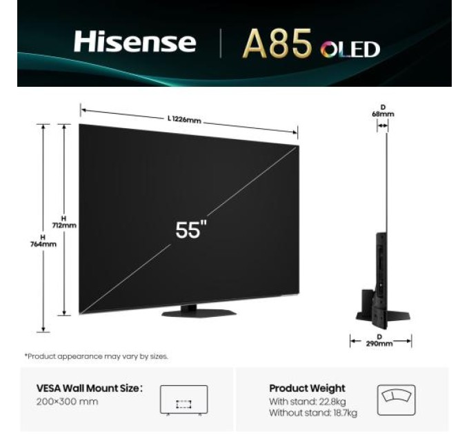 LED-телевізор Hisense 55A85Q  (7134193)