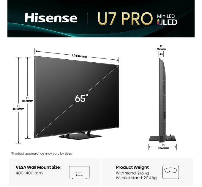 LED-телевізор Hisense 65U7Q PRO  (7134200) LED-телевізор Hisense 65U7Q PRO  (7134200)
