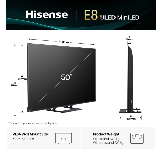 LED-телевізор Hisense 50E8Q  (7134216)