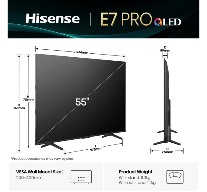 LED-телевизор Hisense 55E7Q PRO  (7134218)