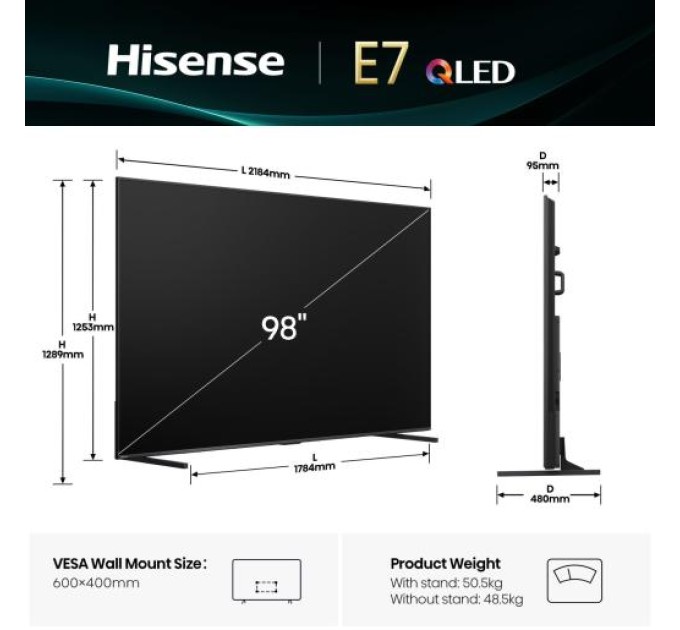 LED-телевізор Hisense 98E7Q (7134230)