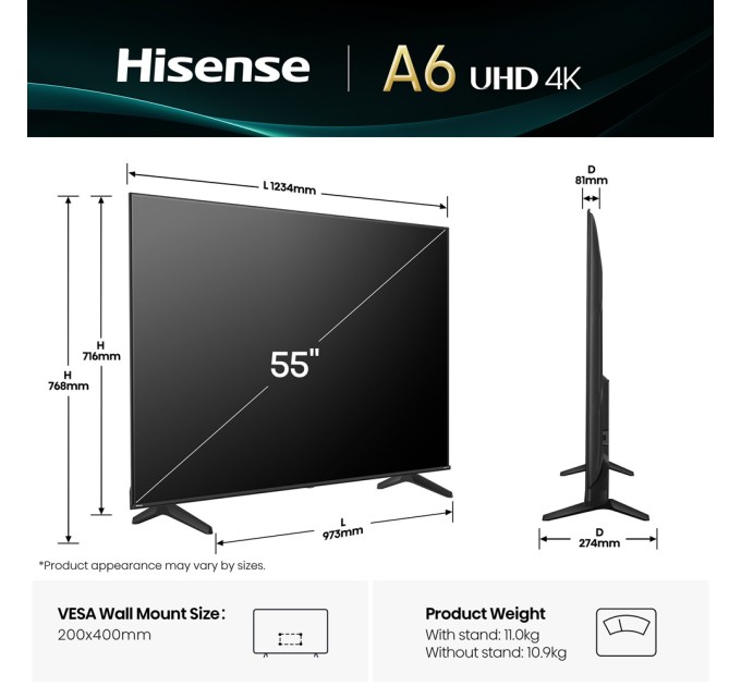LED-телевізор Hisense 55A6Q  (7134233)