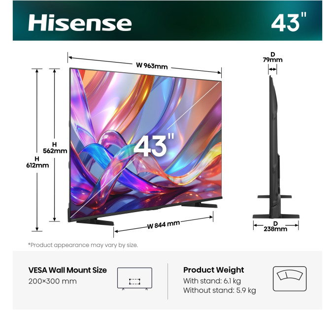 LED-телевізор Hisense 43E7S  (7263470)