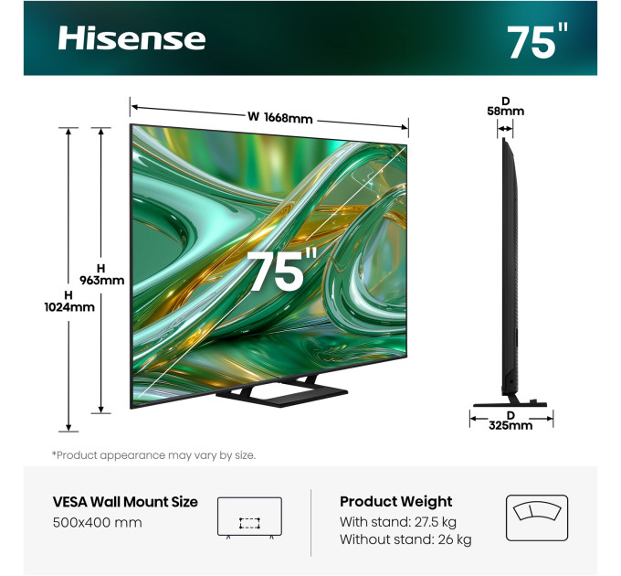 LED-телевізор Hisense 75E8S (7263498)