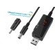 Кабель живлення від Power Bank USB 5V - DC 9V/12V універсальний для Wi-Fi роутера, що підвищує з перемикачем напруги (3.5 х 1.35 та 5.5 х 2.55)