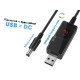 Кабель питания от Power Bank USB 5V - DC 9V/12V для Wi-Fi роутера, повышающий с переключателем напряжения (5.5 х 2.1)
