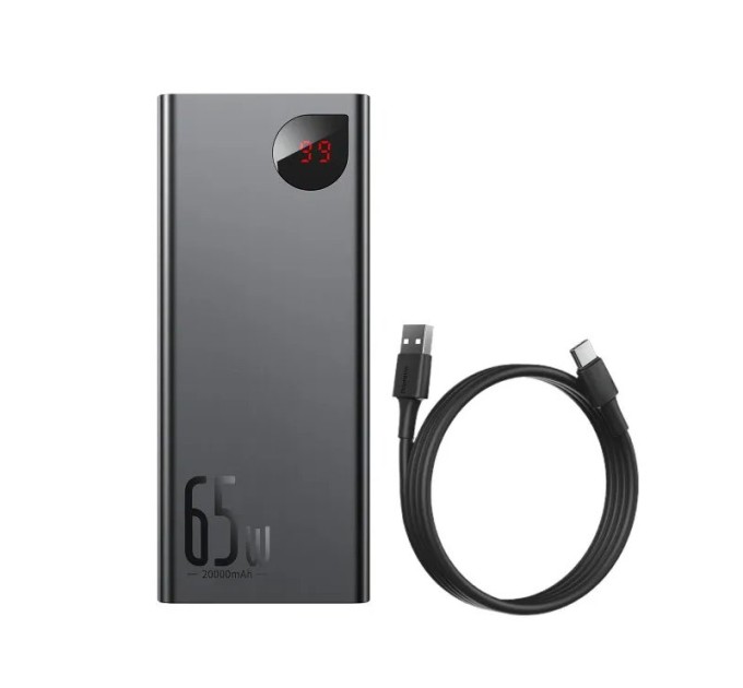 PowerBank для ноутбука BASEUS 65W Adaman Metal Digital (20000 mAh, QC 3.0, Power Delivery)