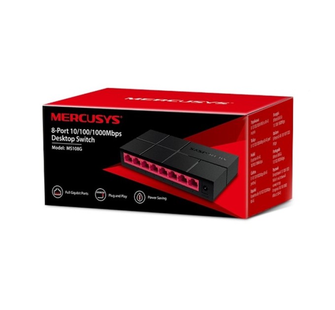 Коммутатор настольный Mercusys MS108G 8-портов 10/100/1000 MBit/s 