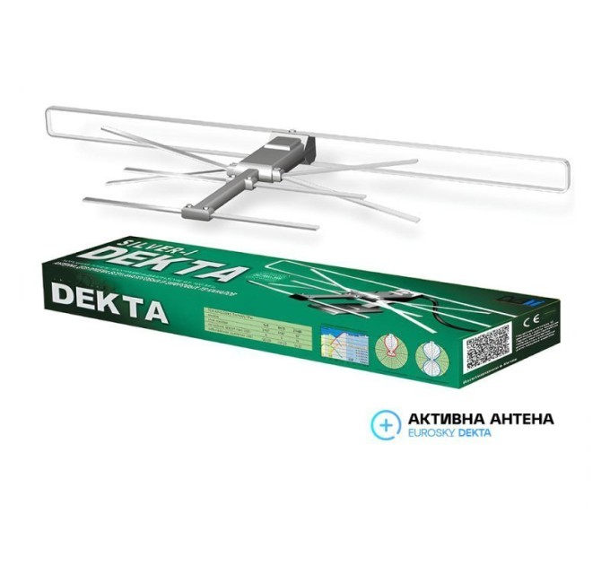 Широкополосная активная ТВ антенна EUROSKY DEKTA, с усилителем 