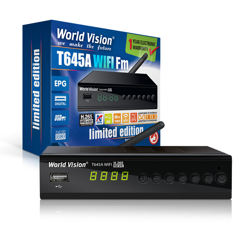 World Vision T645A WiFi FM коробка