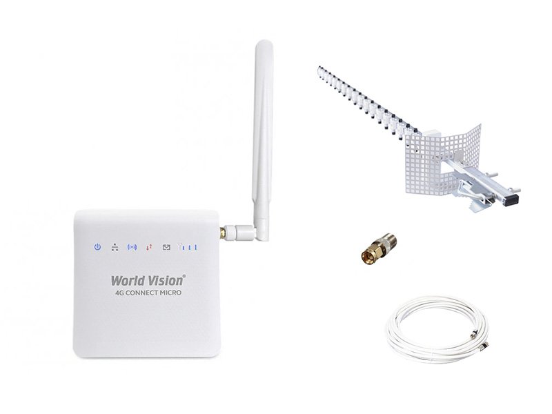 Комплект 4G Роутер World Vision Connect Micro + антенна СТРЕЛА-2